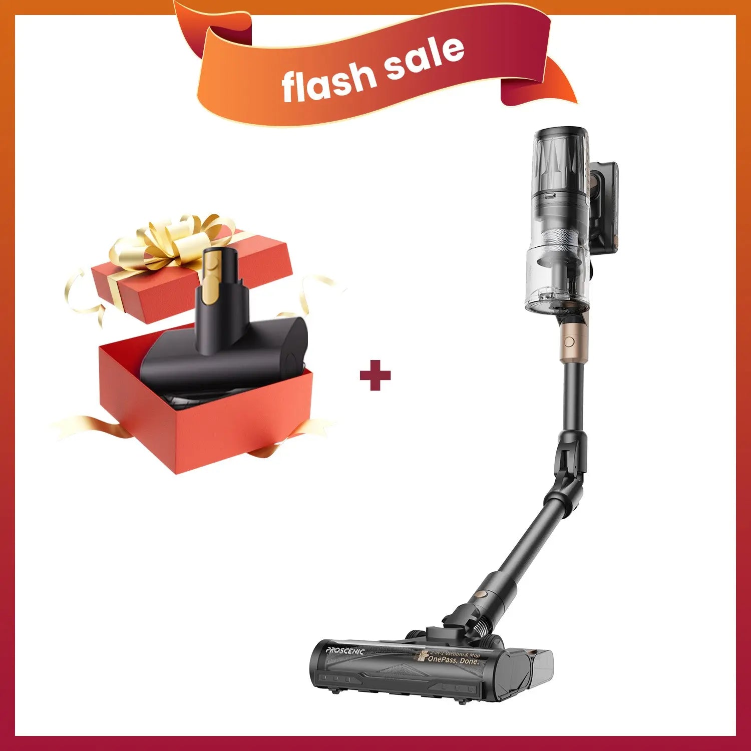 Proscenic P20 OnePass | Powerful 70kPa Cleaning with Bendable Reach for Pet Hair