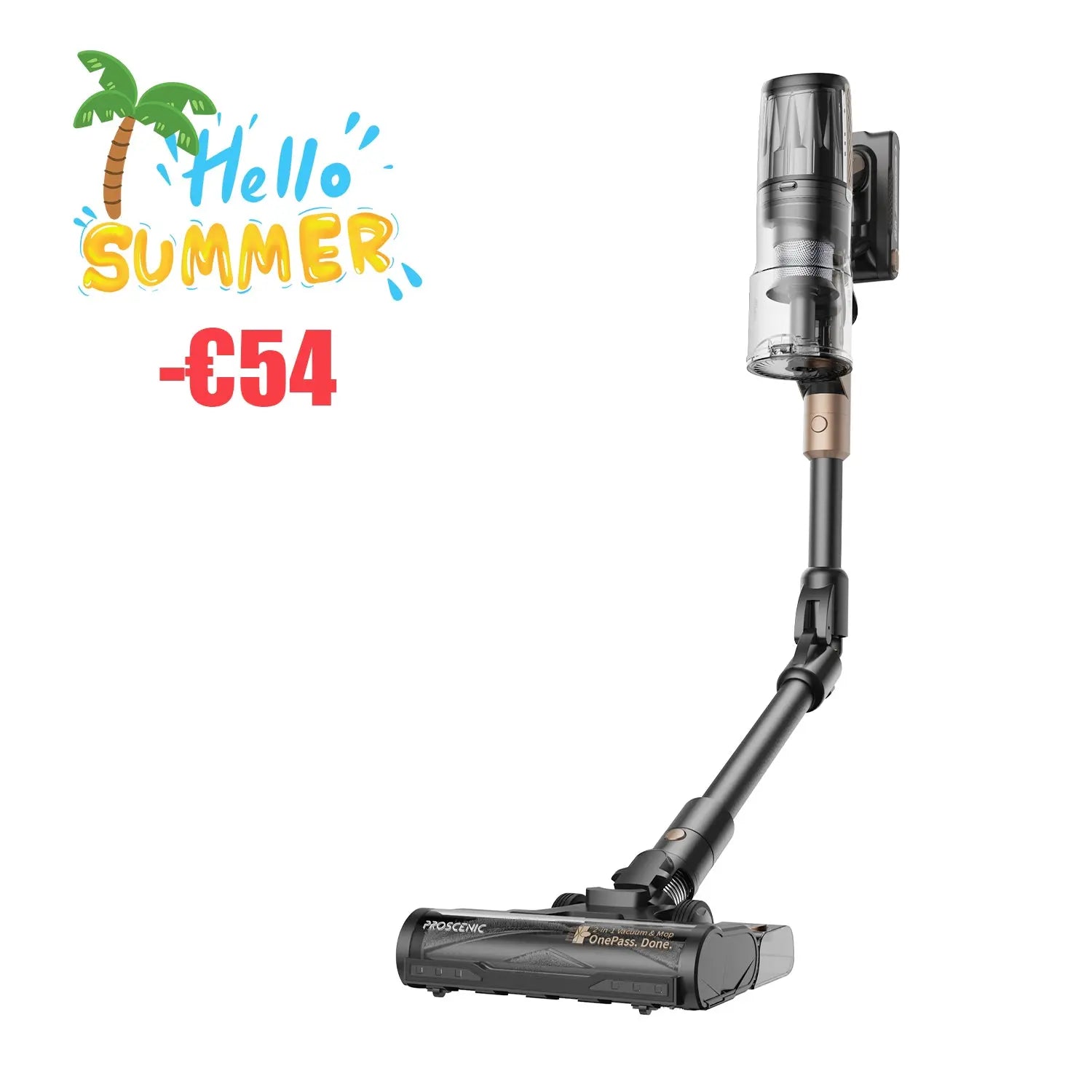 Proscenic P20 OnePass | Powerful 70kPa Cleaning with Bendable Reach for Pet Hair