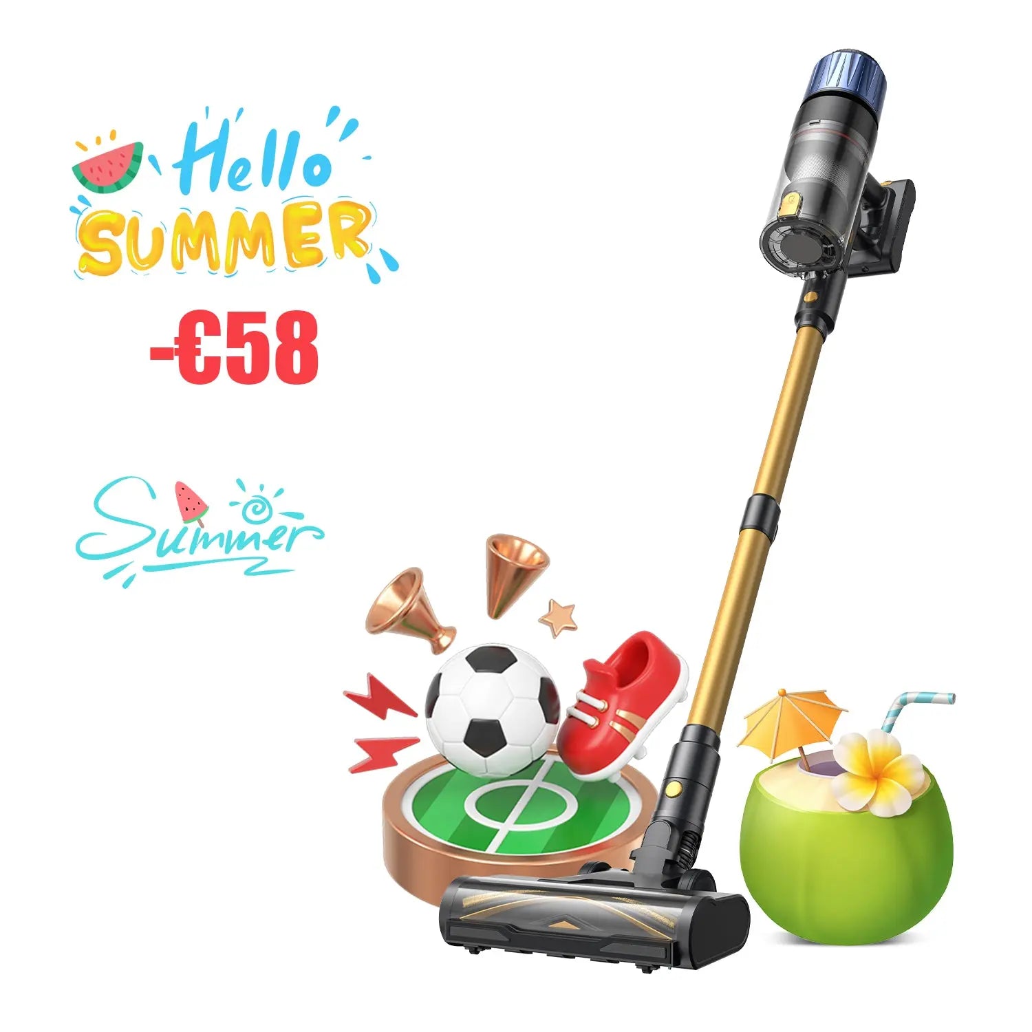 Proscenic P15 Cordless Vacuum Cleaner | 55kPa Suction, 70min Runtime
