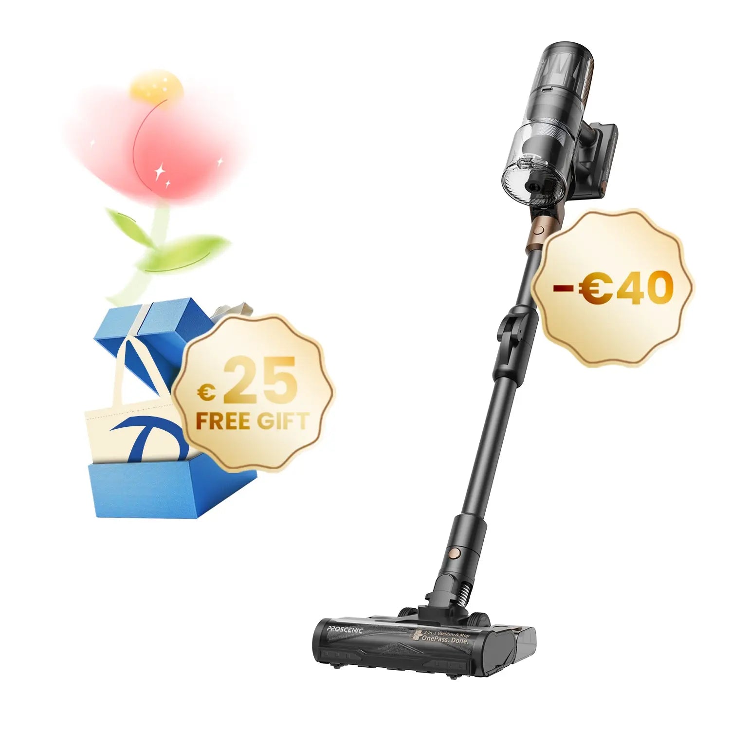 New Arrival Cordless Vacuum -- Proscenic P20 OnePass 