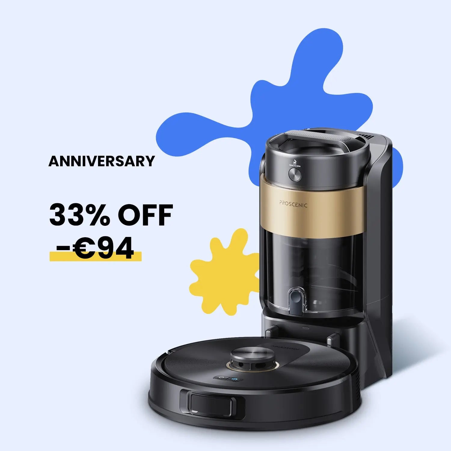 Proscenic Q20 Plus Robot Vacuum | 10,000Pa Suction & Auto-Empty Station