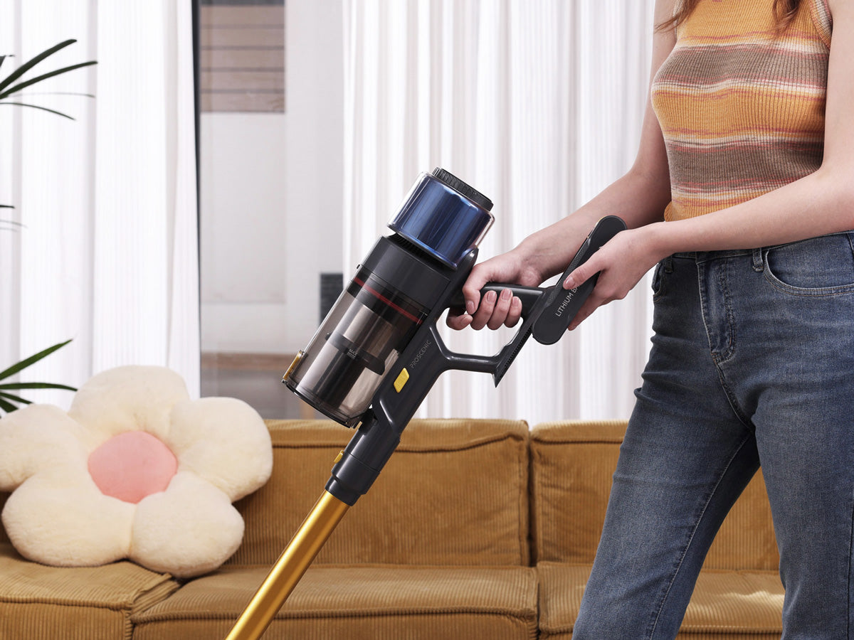 Proscenic P15 cordless vacuum showing removable battery feature