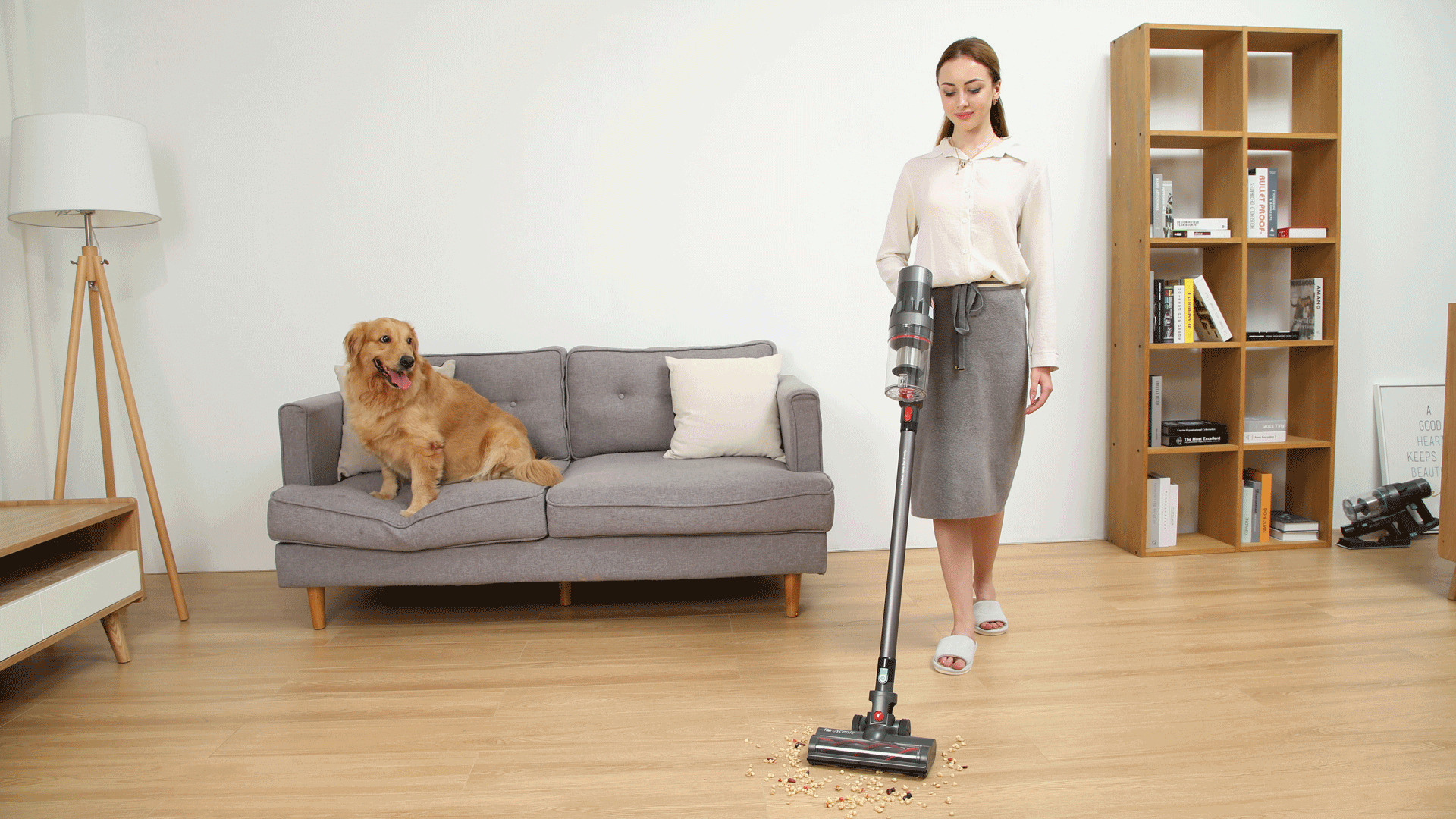 Aspirateur Balai électrique sans Fil Léger Avec pinceau anti