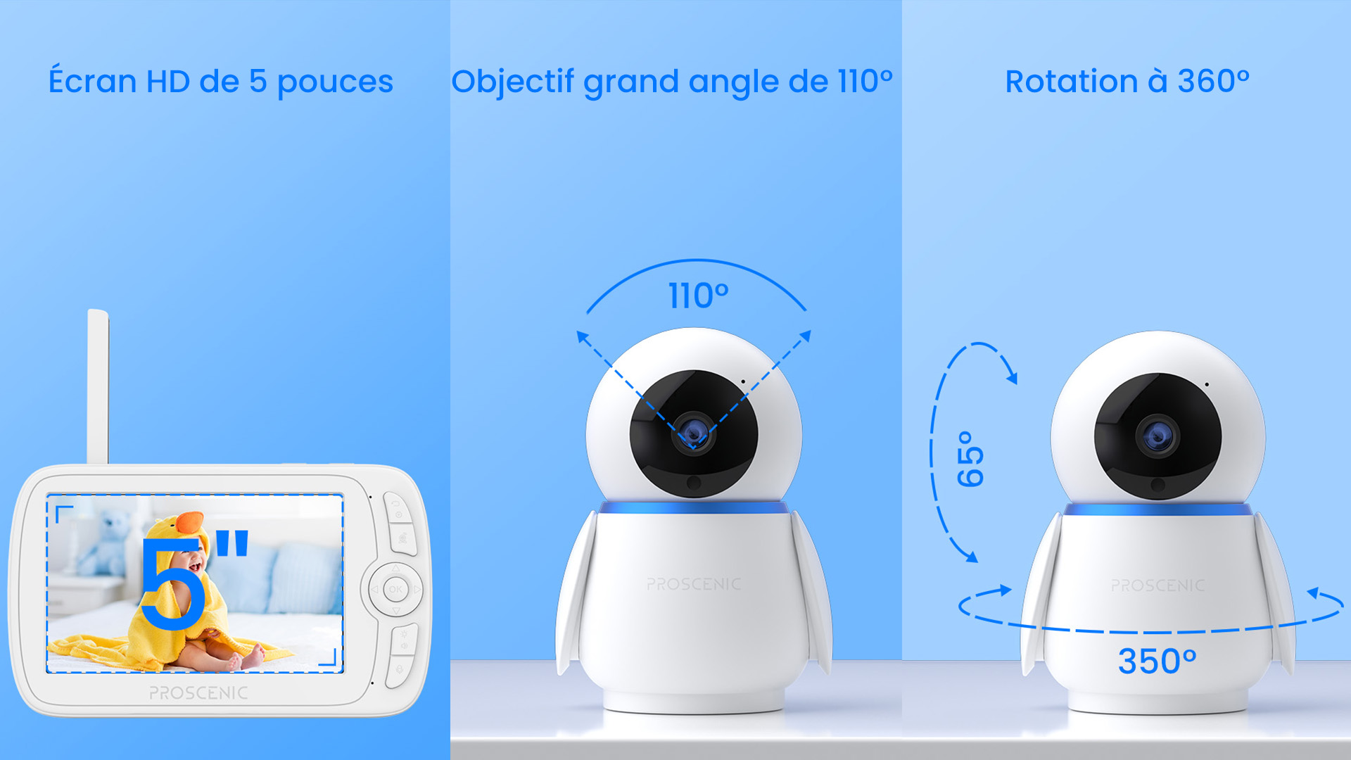 Moniteur Bébé 5 Pouces Avec Caméras Et Audio Vision Nocturne - Temu Canada