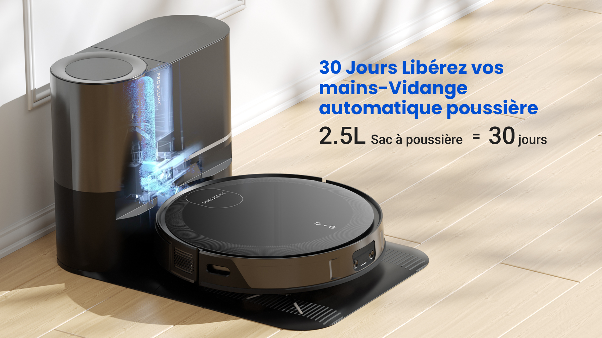 Aspirateur robot Proscenic FLOOBOT X1-Aspirateur Robot Laveur 2 en 1-Station  d'auto-vidage-PathPro™ Navigation Intelligent par laser-Contrôle APP,  SIRI, Alexa，Google