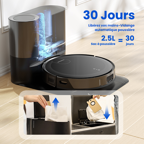 Aspirateur robot Proscenic FLOOBOT X1-Aspirateur Robot Laveur 2 en 1-Station  d'auto-vidage-PathPro™ Navigation Intelligent par laser-Contrôle APP,  SIRI, Alexa，Google