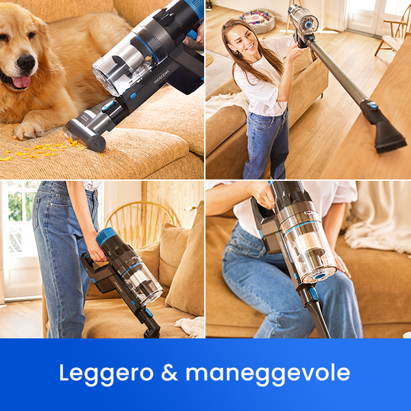 Proscenic P11 Mopping Aspirapolvere Senza Fili Lavapavimenti  Potente/Leggero 35Kpa/430ml Serbatoio Dell'Acuqa, Autonomia 50 Minuti,  Scopa Elettrica 4 Spazzole,LED Display, Pavimenti/Animali Domestici -   - Offerte E Coupon: #BESLY!