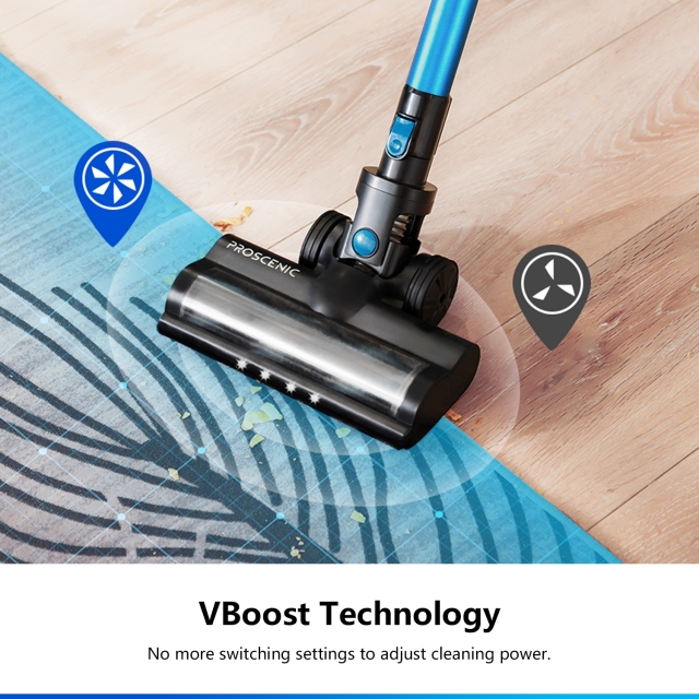  Proscenic Cordless Vacuum Cleaner, 30Kpa Cordless Stick Vacuum  with Strong Suction, Hardwood Floor Vacuum Whit Detachable Battery, Vacuum  Cleaner for Home…