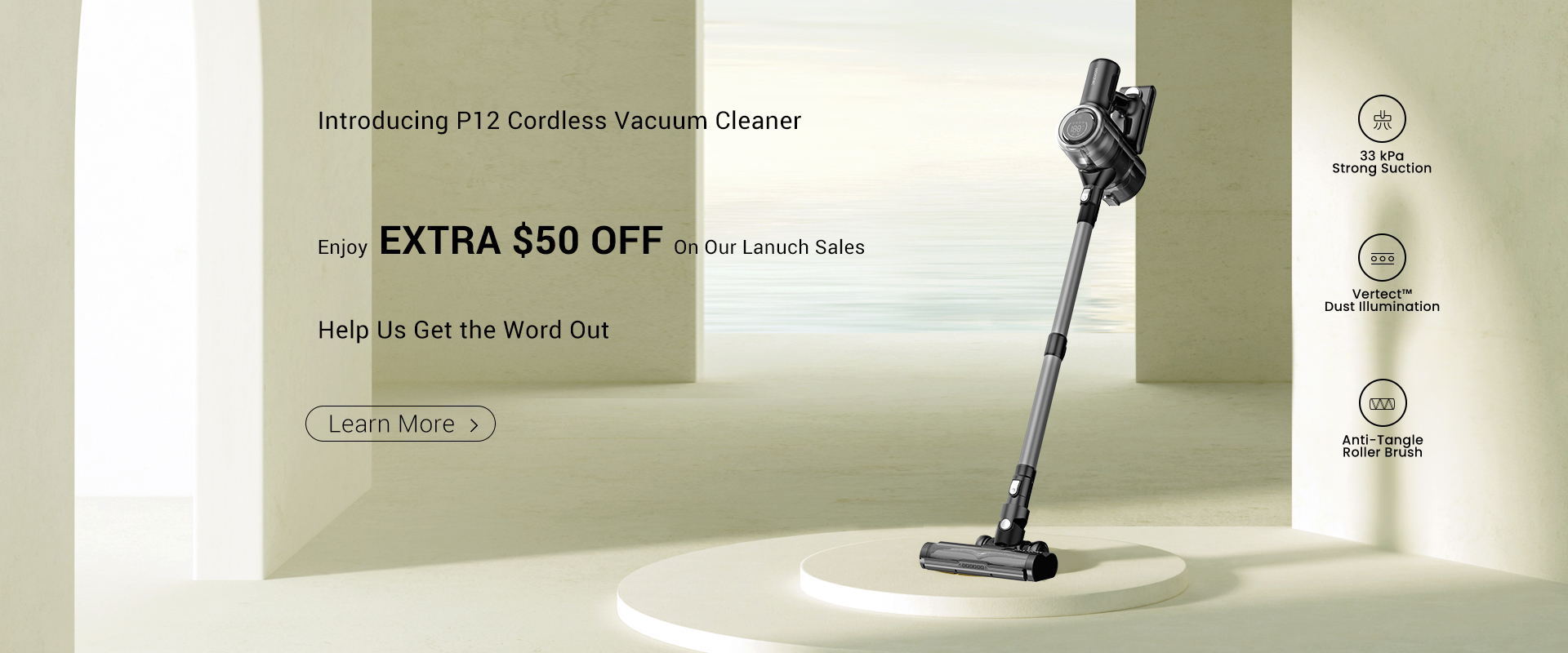  Proscenic P12 Cordless Vacuum Cleaner, Vertect Light,  Anti-Tangle Brush, Stick Vacuum with Touch Display, 33Kpa/120AW Cordless  Vacuum, Max 60mins Runtime, Deep Clean for Pet Hair, Hard Floor & Carpet :  Hogar
